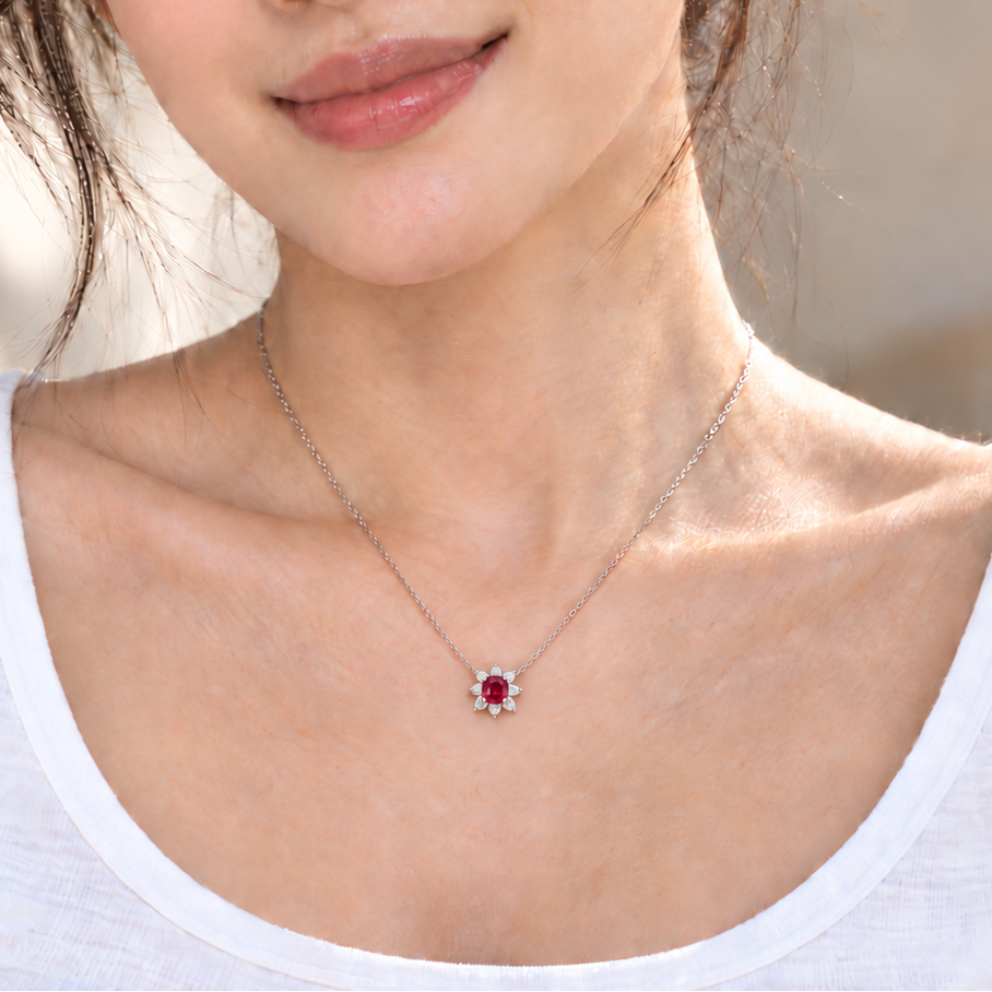 Ruby Bloom Necklace (MG110)