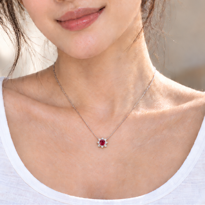 Ruby Bloom Necklace (MG110)
