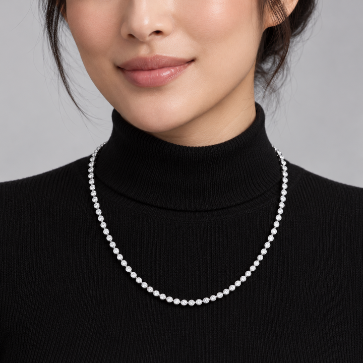 Lumière Bezel Tennis Necklace (MG472)