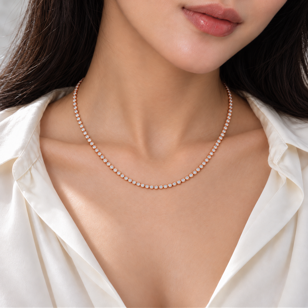 Lumière Bezel Tennis Necklace (MG472)