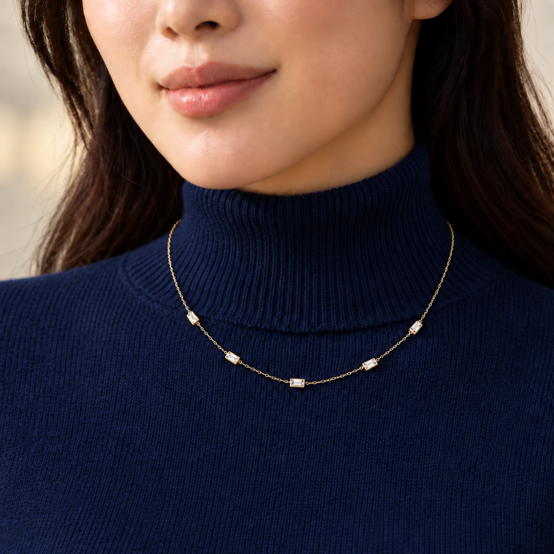 Round Tennis Necklace