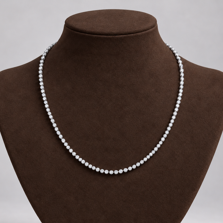 Lumière Bezel Tennis Necklace (MG472)