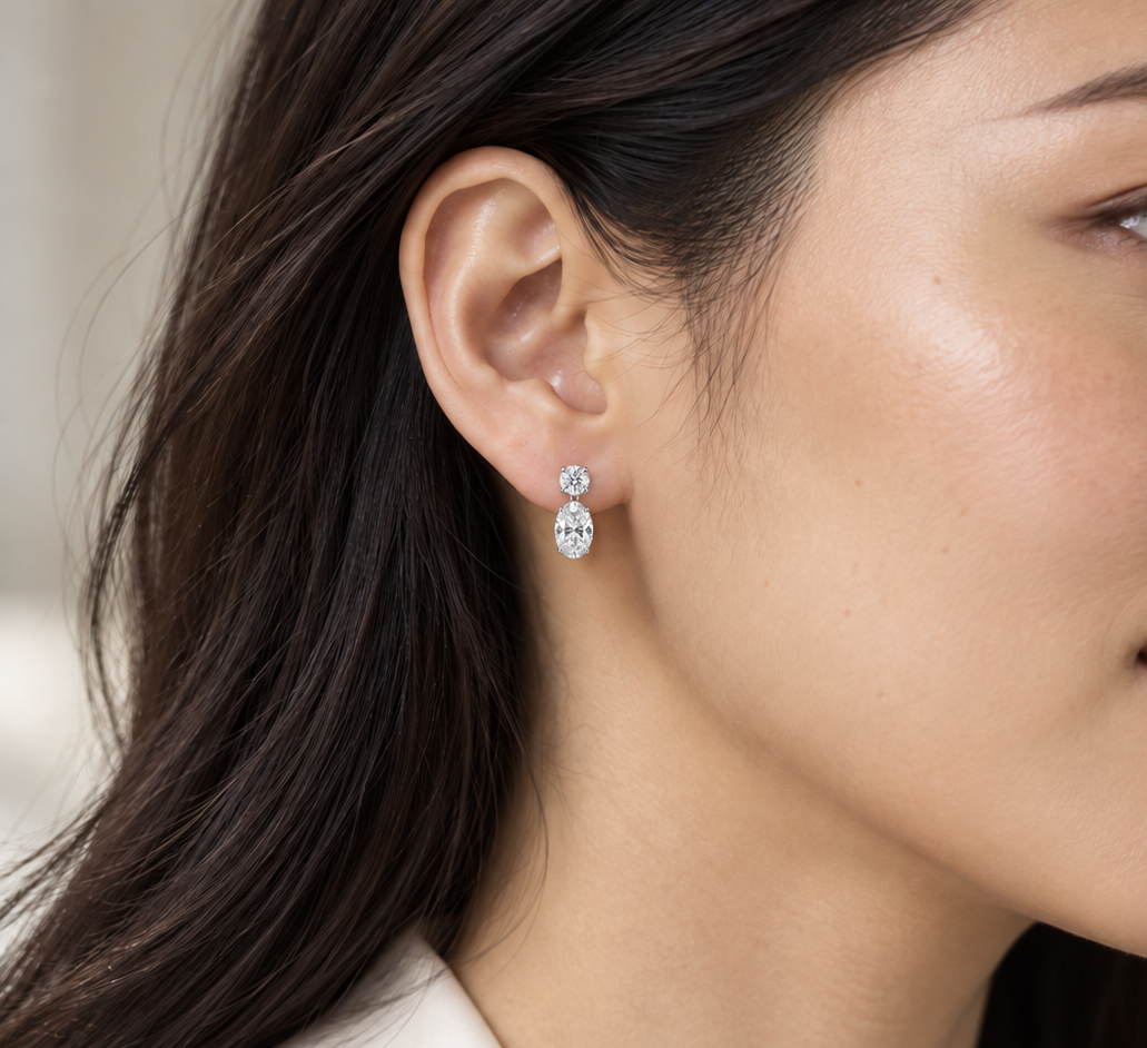 Grace Oval Drop Earrings (MG411)