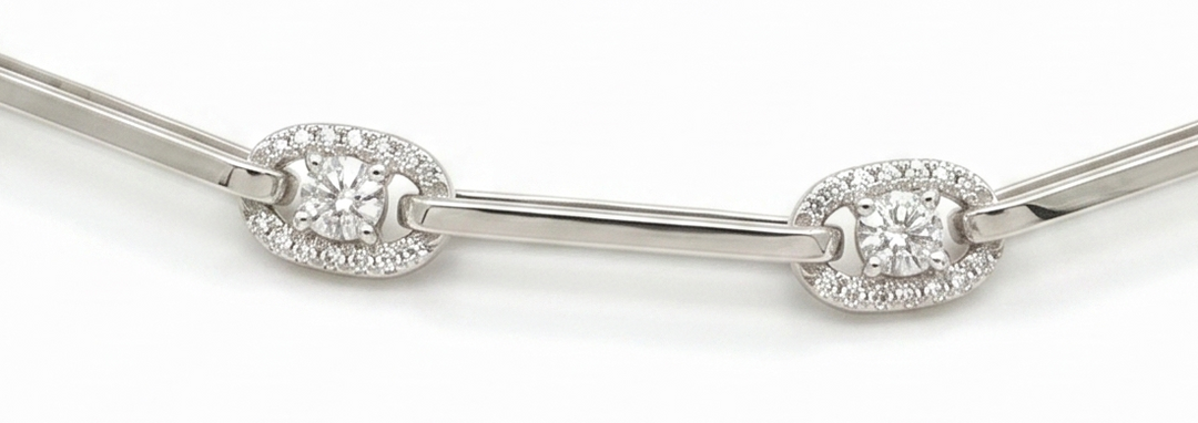 Emerald Cut North-South Type Tennis Bracelet