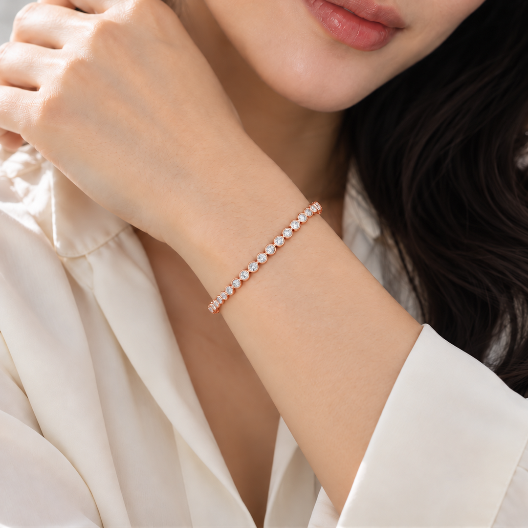 Heart Shape Cut Tennis Bracelet