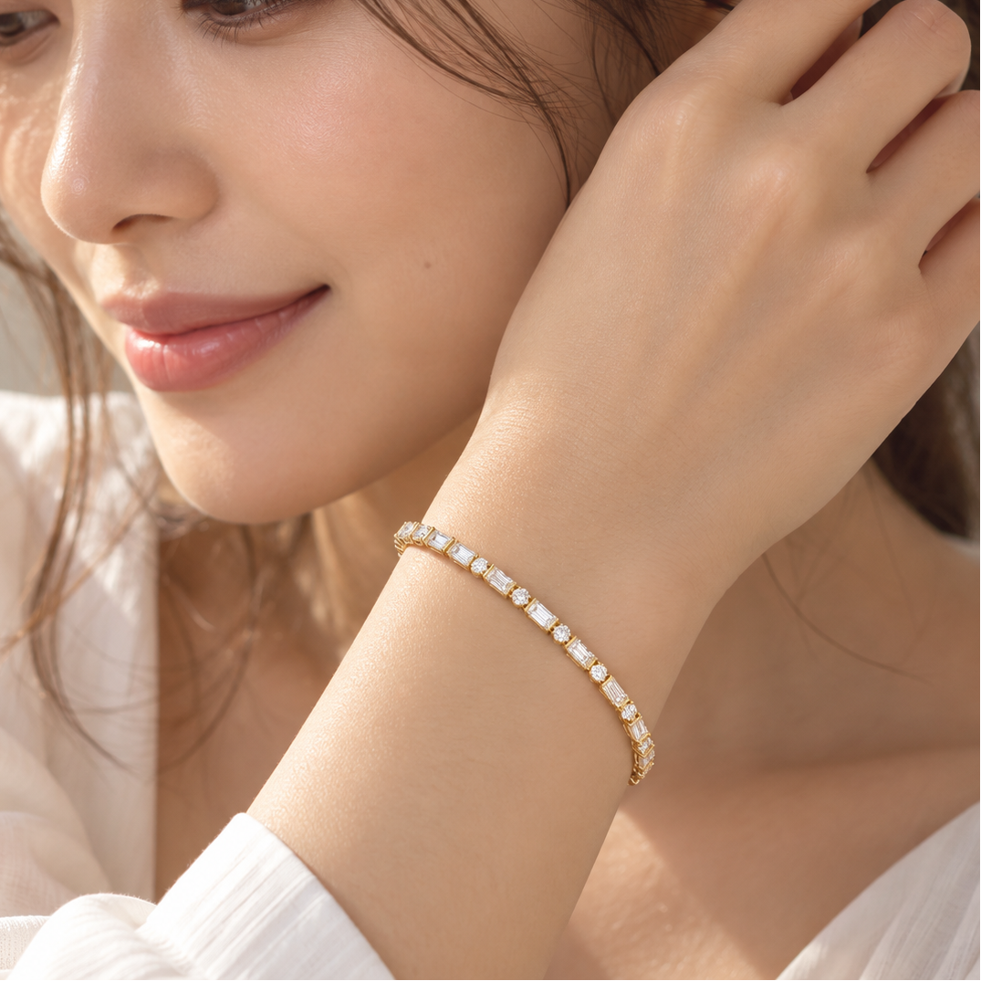 Facet Rhythm Tennis Bracelet version-2 (MG407)