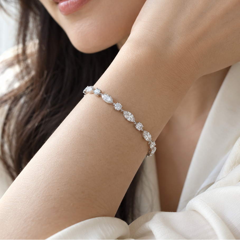 Marquise Rhythm Tennis Bracelet (MG438)
