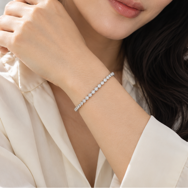 Heart Shape Cut Tennis Bracelet