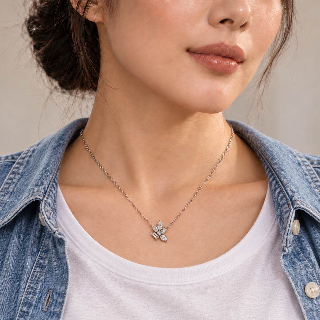 Marquise Bloom Necklace (MG432)