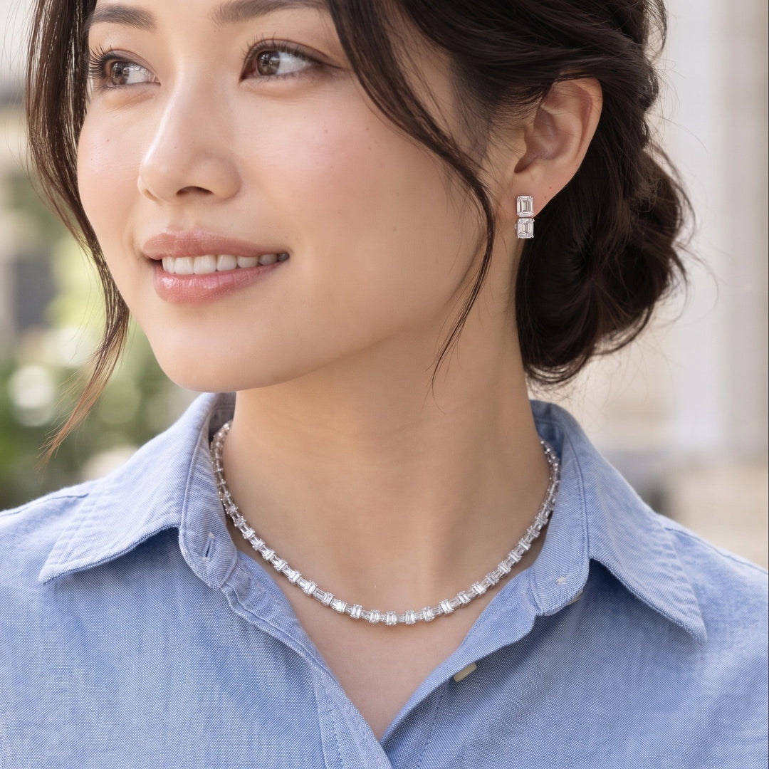 Élan Emerald Tennis Necklace (MG401)