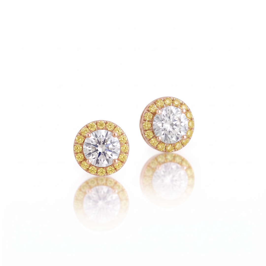 Aura Yellow Diamond Studs : The Aura Collection (MG372)