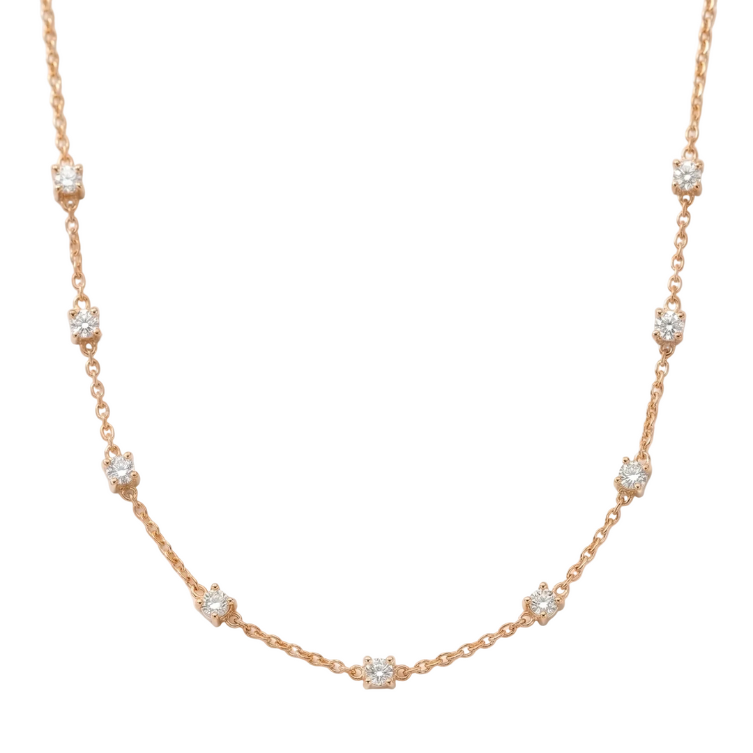 Floating Diamond Station Necklace (MG308)