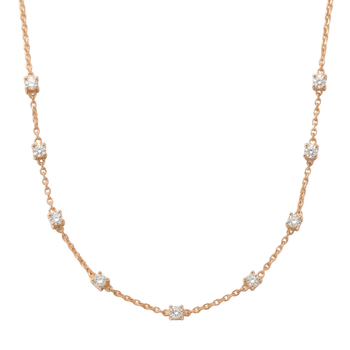 Floating Diamond Station Necklace (MG308)