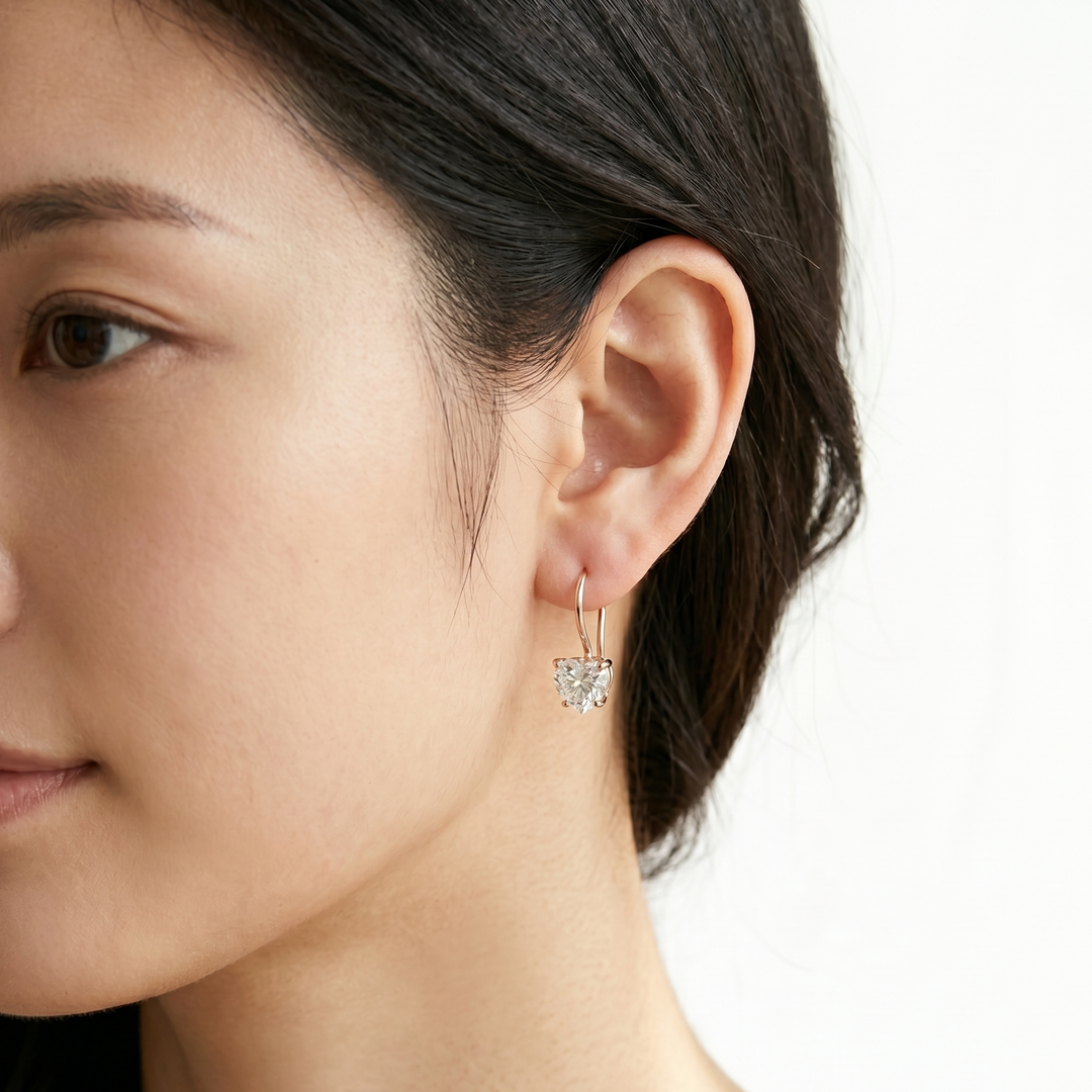 Luna Heart Hook Earrings (MG329)