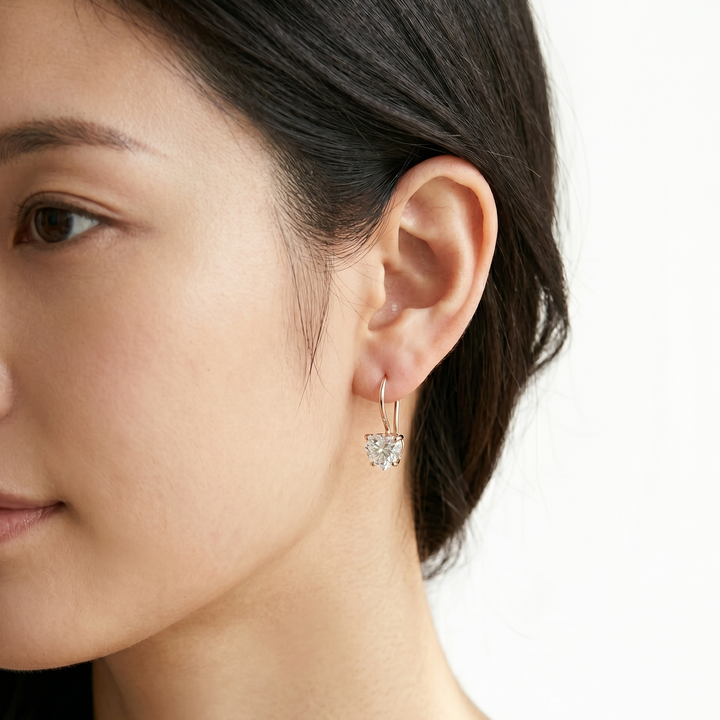Luna Heart Hook Earrings (MG329)