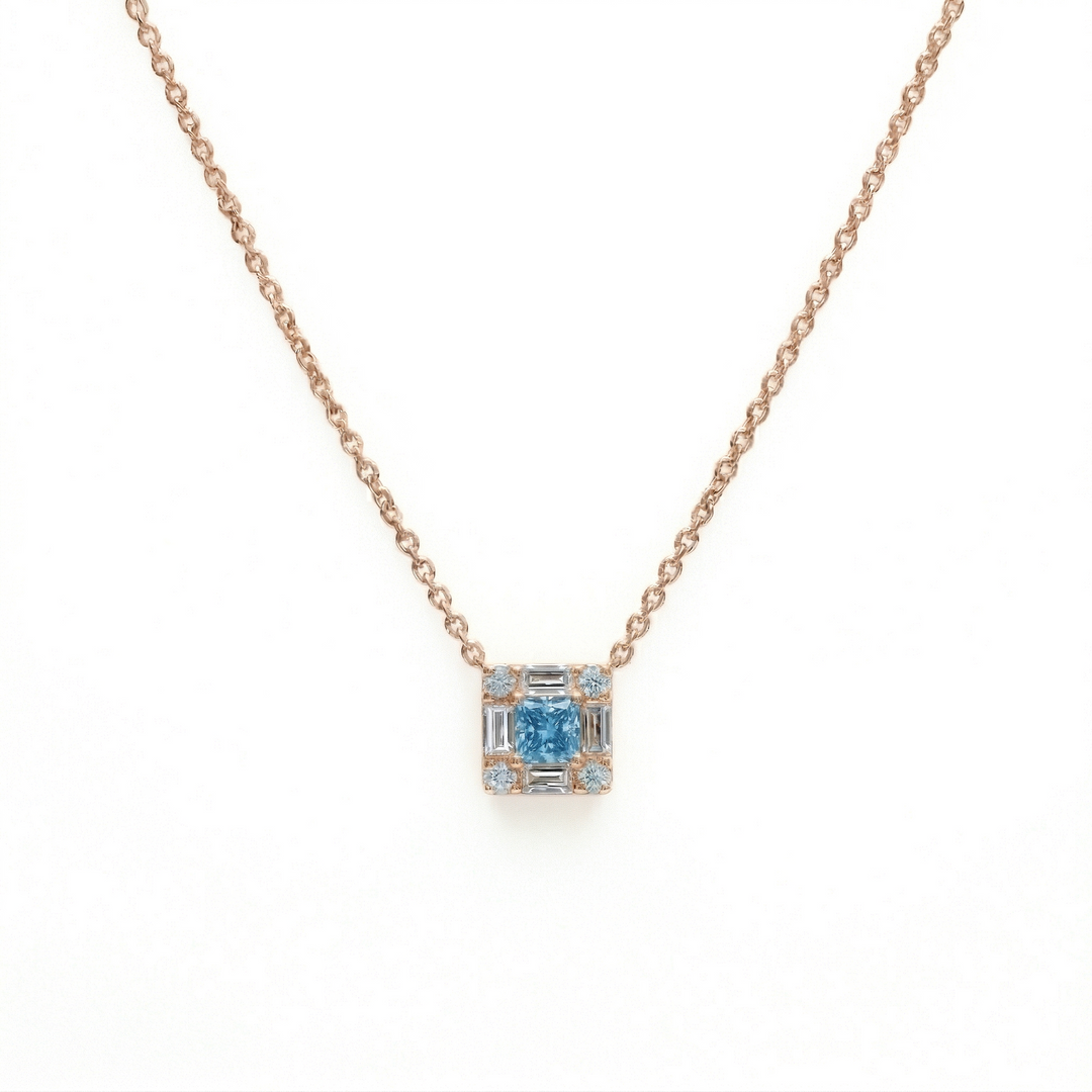Frame Blue Diamond Necklace (MG180)