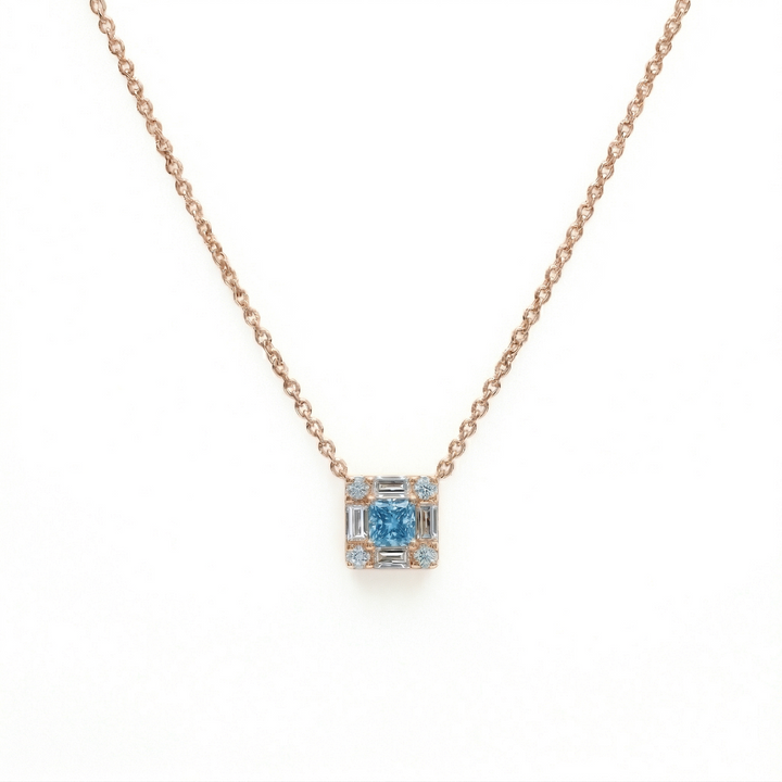 Frame Blue Diamond Necklace (MG180)