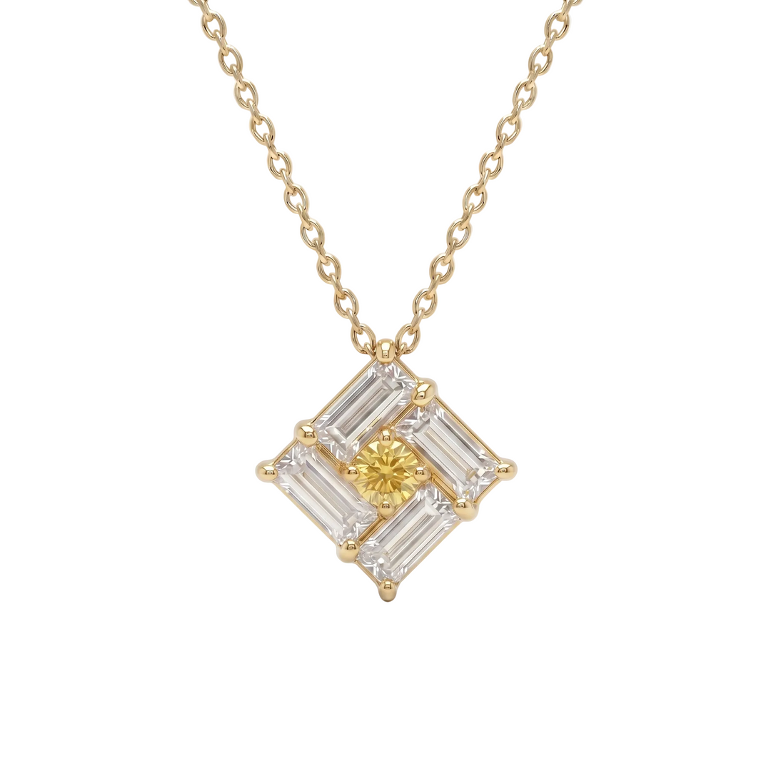 Tilted Monarch Frame Necklace