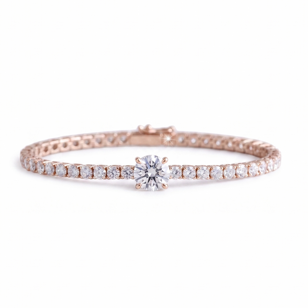 Signature Center Tennis Bracelet : Diamond Round Cut (MG225)