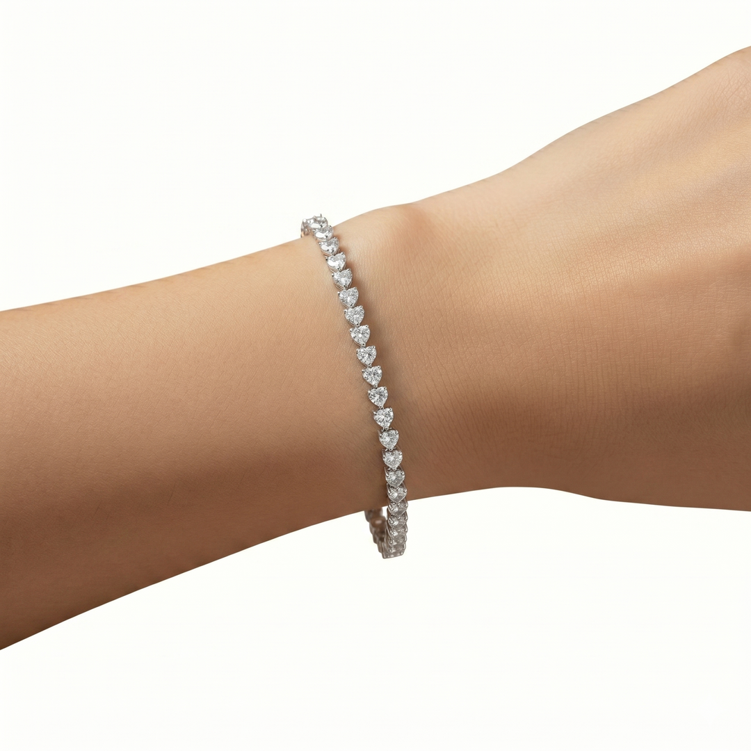 Heart Shape Cut Tennis Bracelet (MG232)