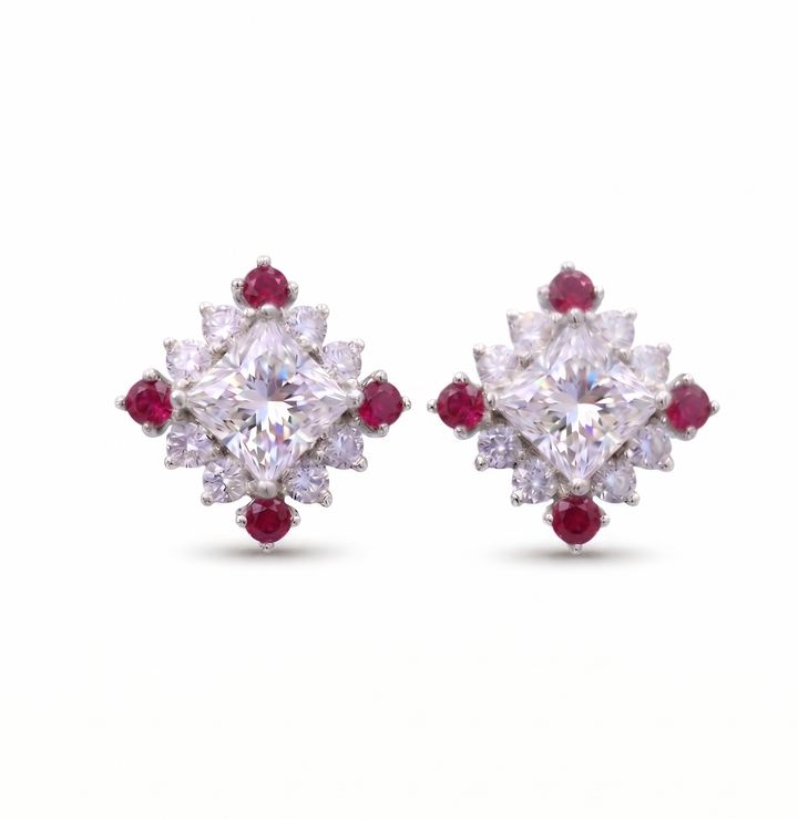 Asteria Red Stud Earrings (MG305)