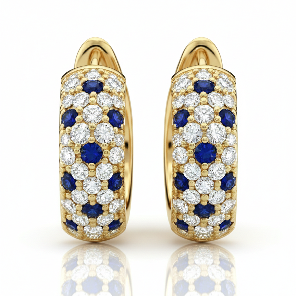 Pave Mosaic Hoops (MG129)