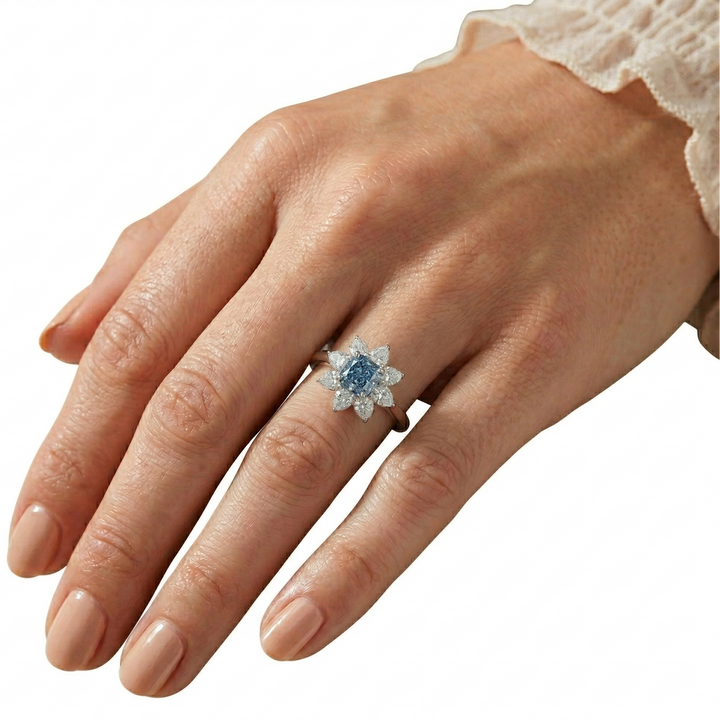 Blue Lotus Bloom Ring (MG213)