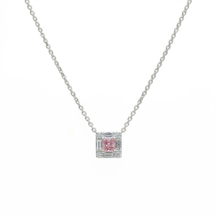 Frame Pink Diamond Necklace (MG179)
