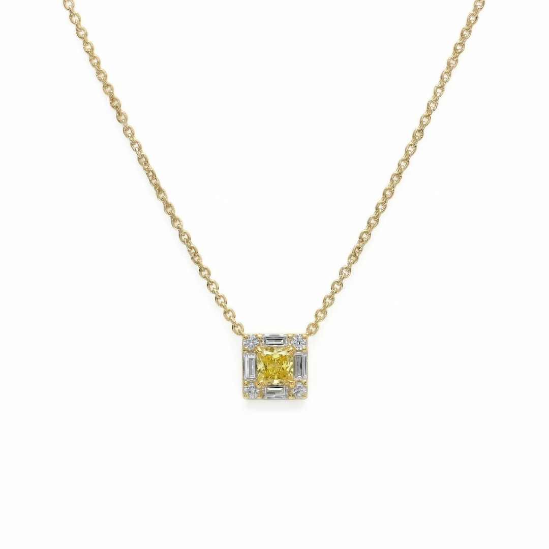 Frame Yellow Diamond Necklace (MG178)