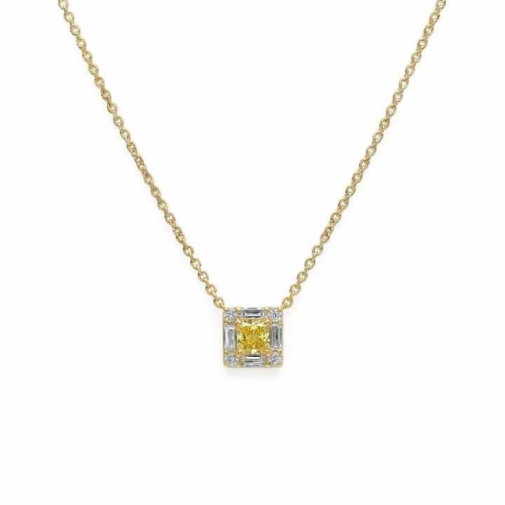 Frame Yellow Diamond Necklace (MG178)