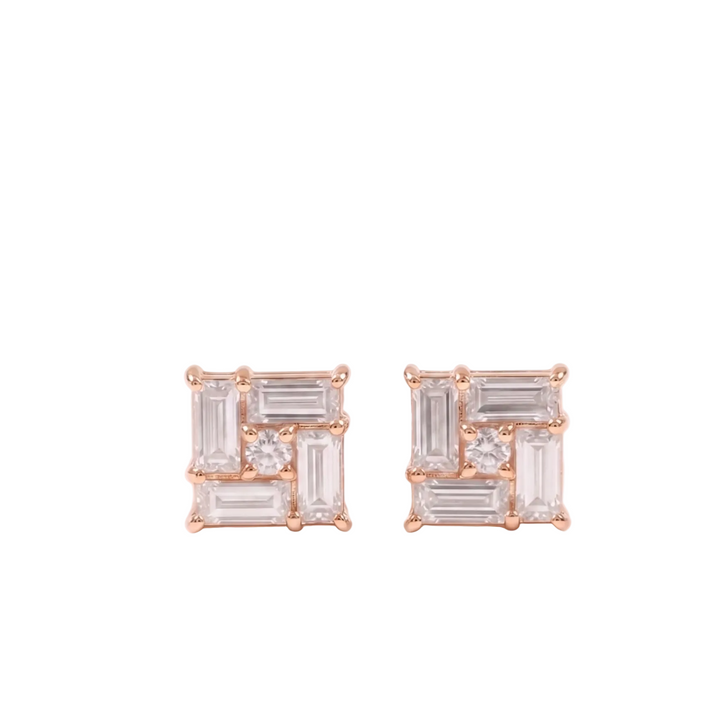 Monarch Frame Diamond Stud Earrings (MG316)