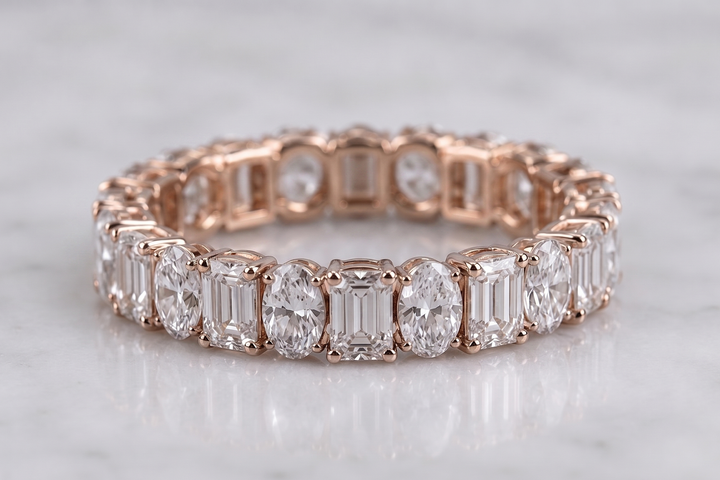 Emerald Oval Rhythm Eternity Ring (MG246)