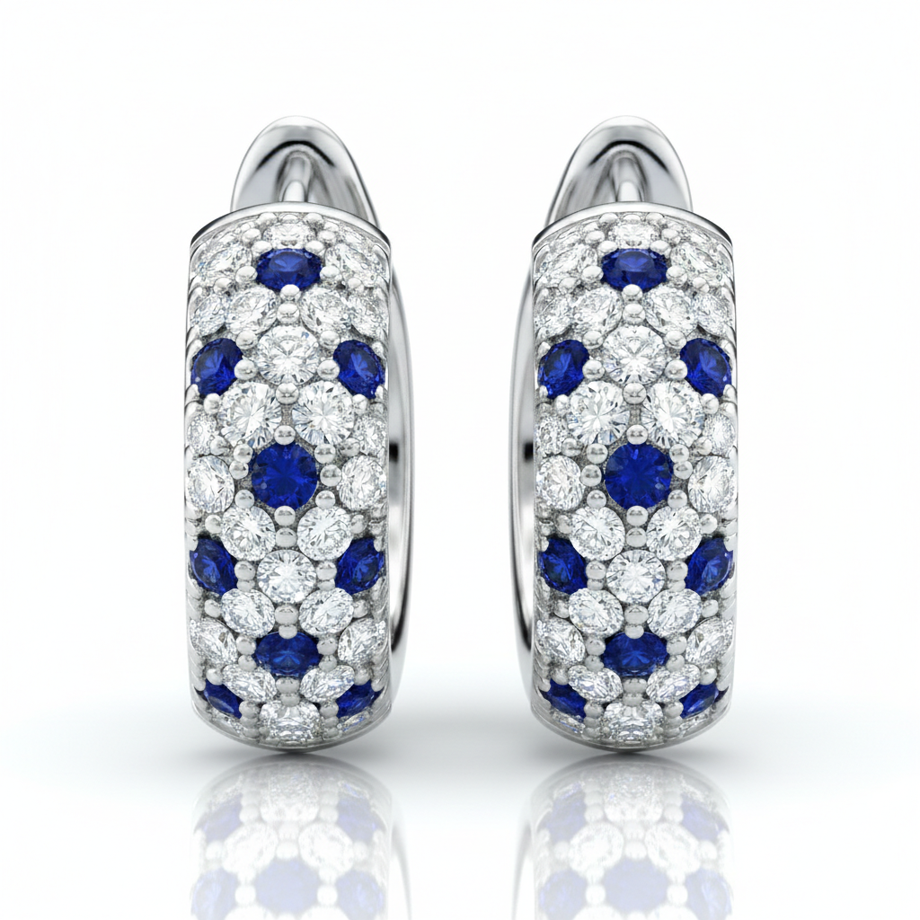 Pave Mosaic Hoops (MG129)