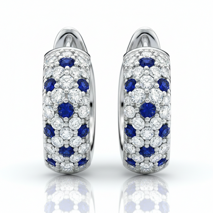 Pave Mosaic Hoops (MG129)