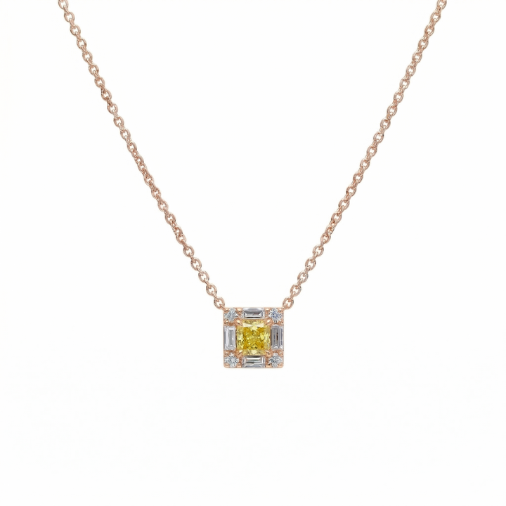 Frame Yellow Diamond Necklace (MG178)
