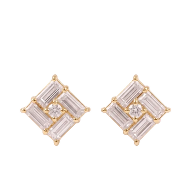 Monarch Frame Diamond Stud Earrings (MG316)