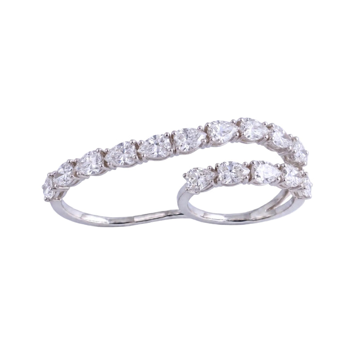 Pear Shape Diamond Double-Finger Ring (MG467)