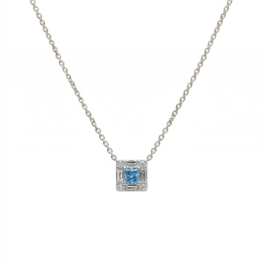 Frame Blue Diamond Necklace (MG180)