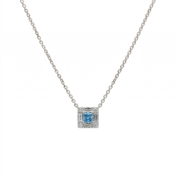 Frame Blue Diamond Necklace (MG180)