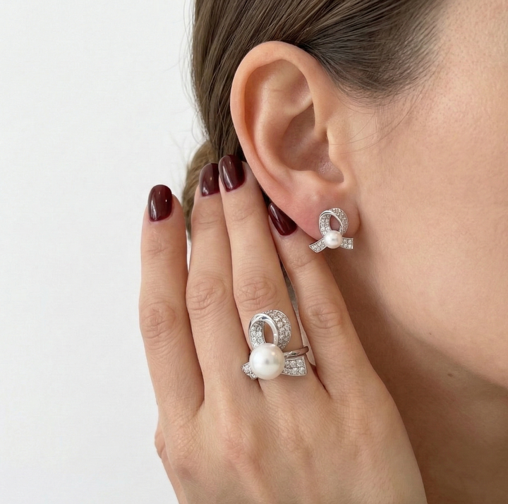 Ribbon Earrings and Ring (MG2002)