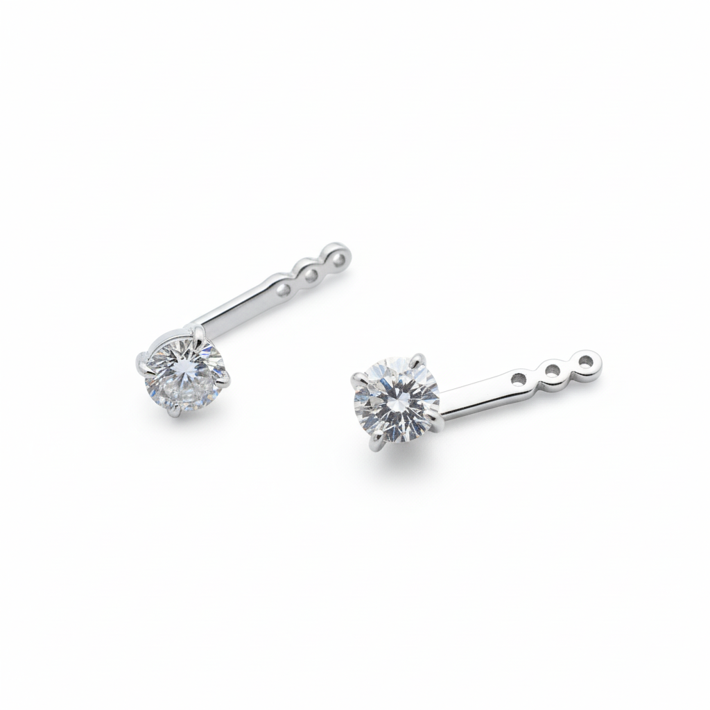 Cushion cut Stud and Round cut Back (MG2003)