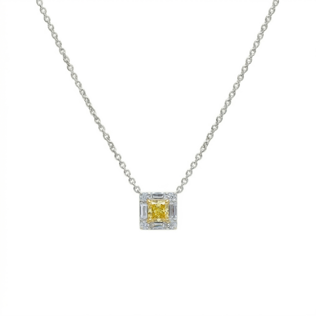 Frame Yellow Diamond Necklace (MG178)