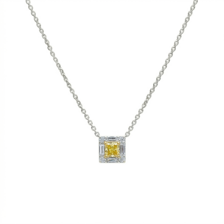 Frame Yellow Diamond Necklace (MG178)