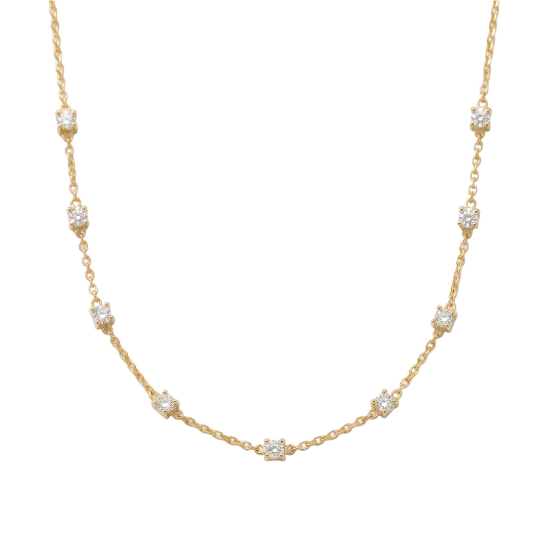 Floating Diamond Station Necklace (MG308)