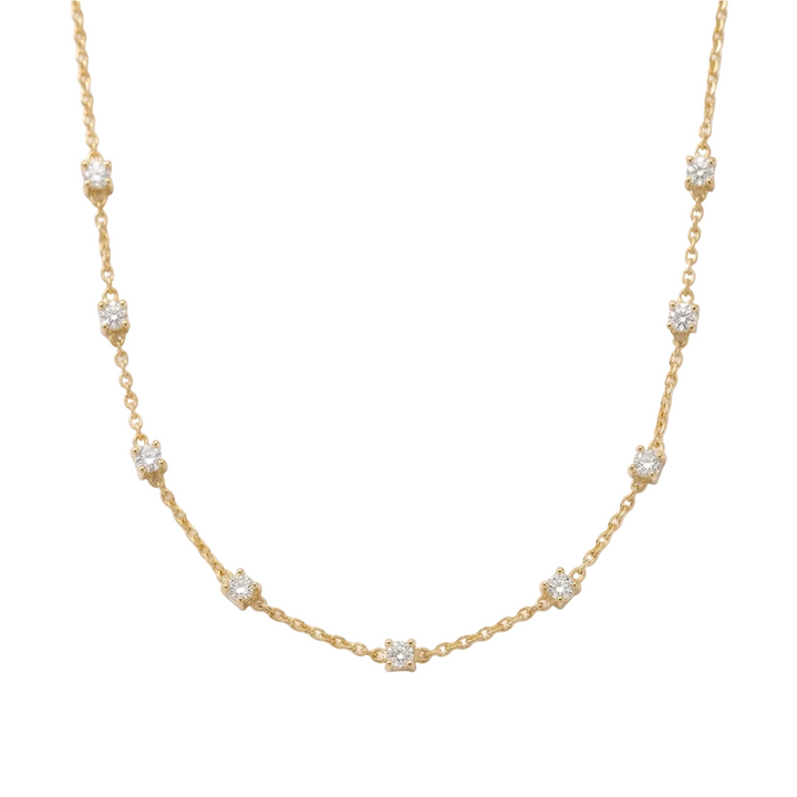 Floating Diamond Station Necklace (MG308)