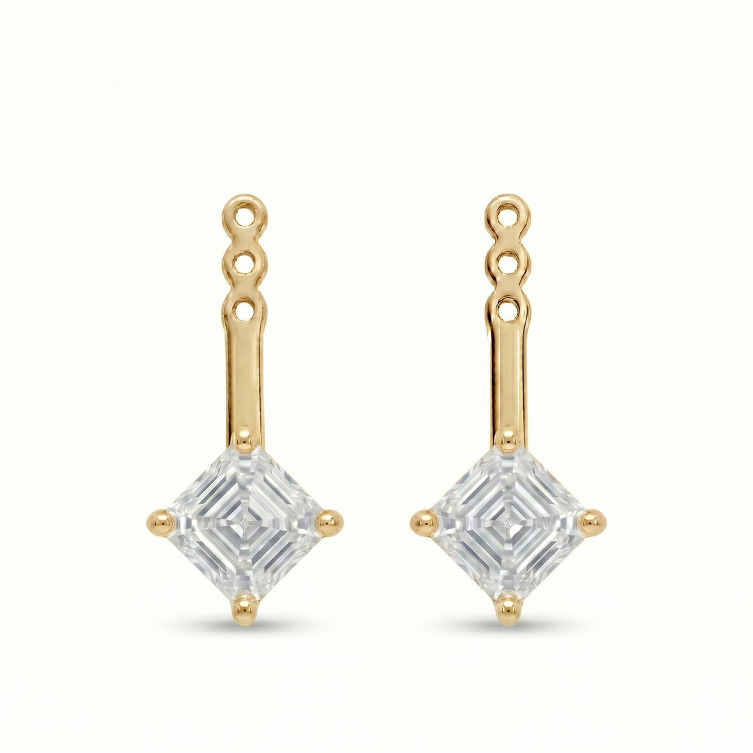 Tilted Asscher Back Pierce (MG351)