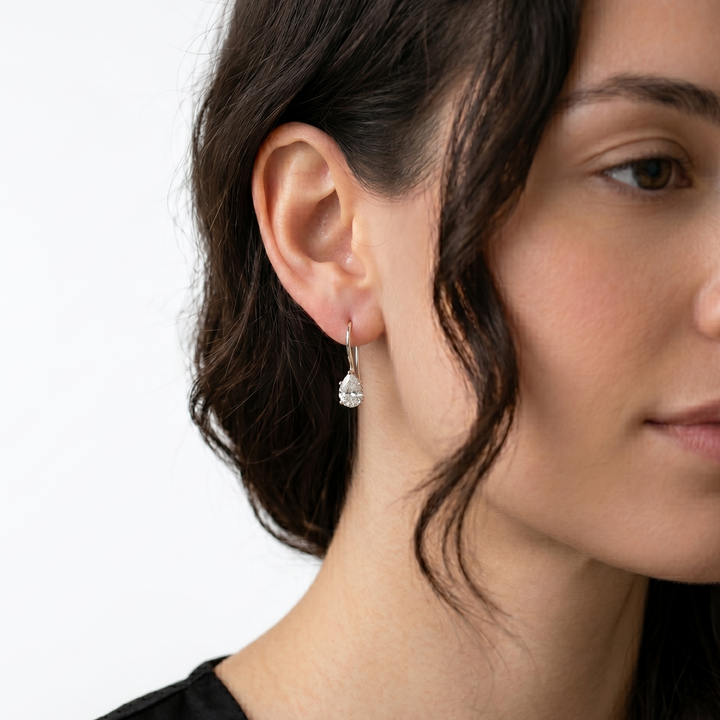 Luna Pear Hook Earrings (MG327)
