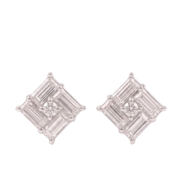 Monarch Frame Diamond Stud Earrings (MG316)