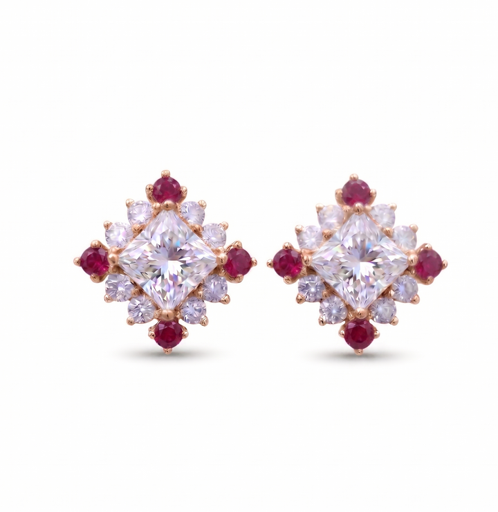 Asteria Red Stud Earrings (MG305)