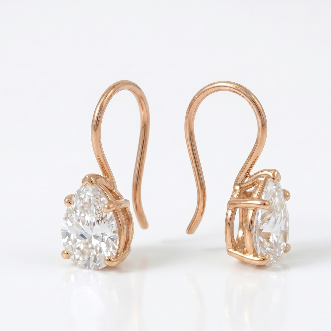Luna Pear Hook Earrings (MG327)